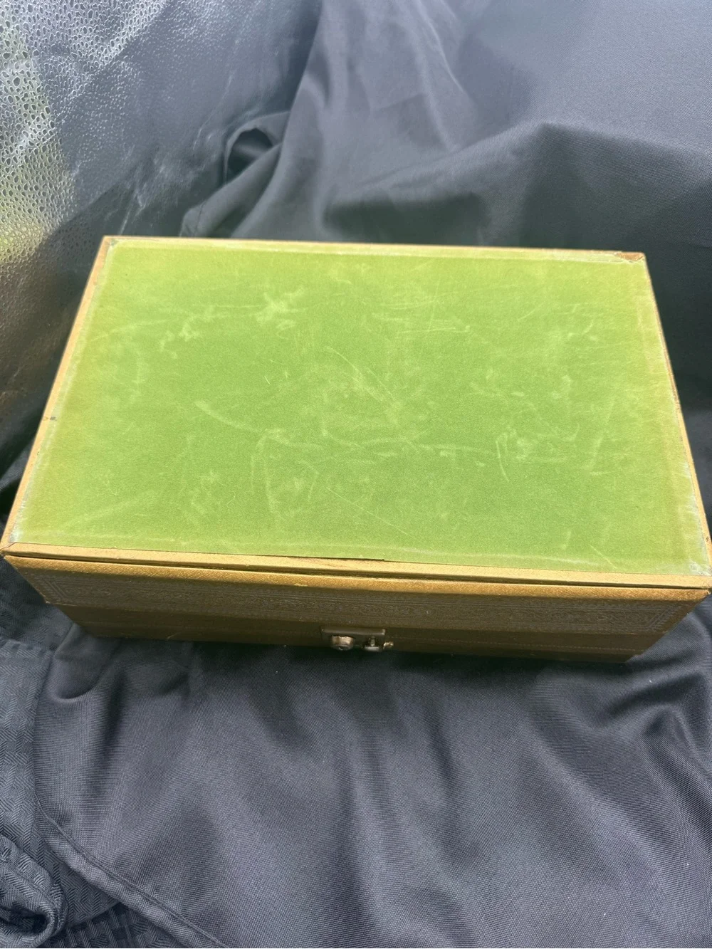 Gold Jewelry Organizer Box with Lock and key